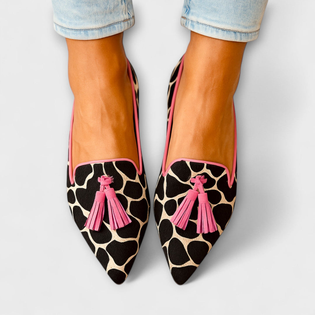 Juliane – Leoparde-Slipper mit Quaschte