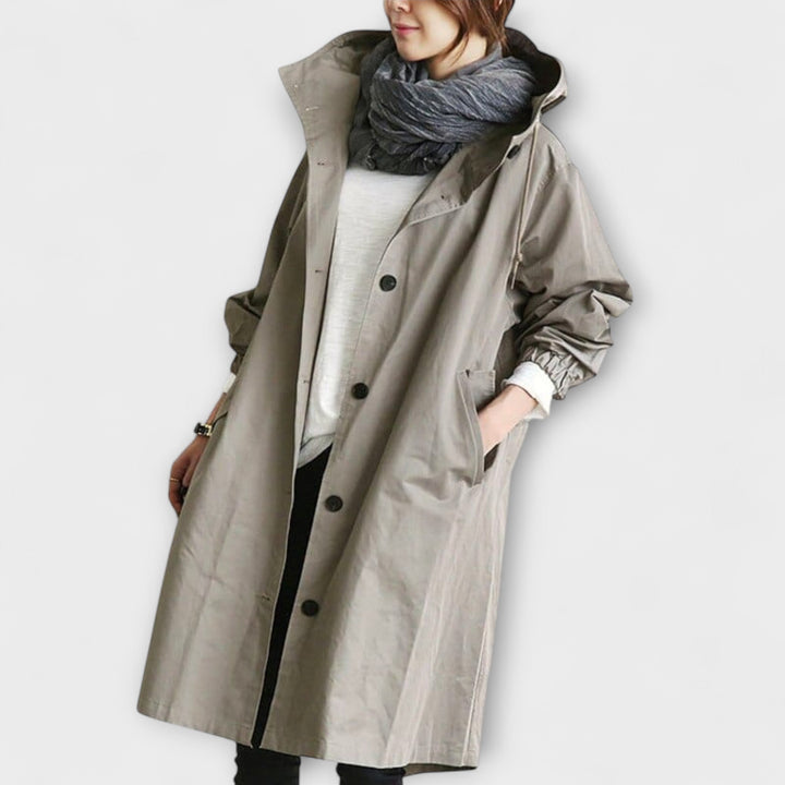 Andréa - Grauer eleganter Trenchcoat