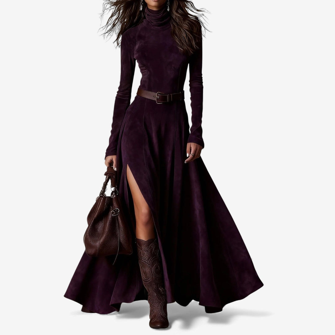 Élodie | Elegantes langes Kleid mit enthaltenem Gürtel