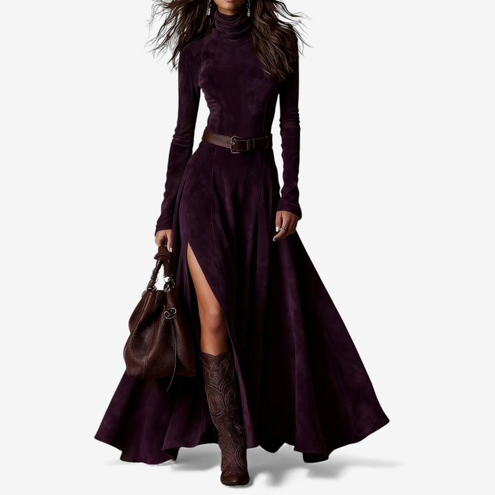 Élodie | Elegantes langes Kleid mit enthaltenem Gürtel
