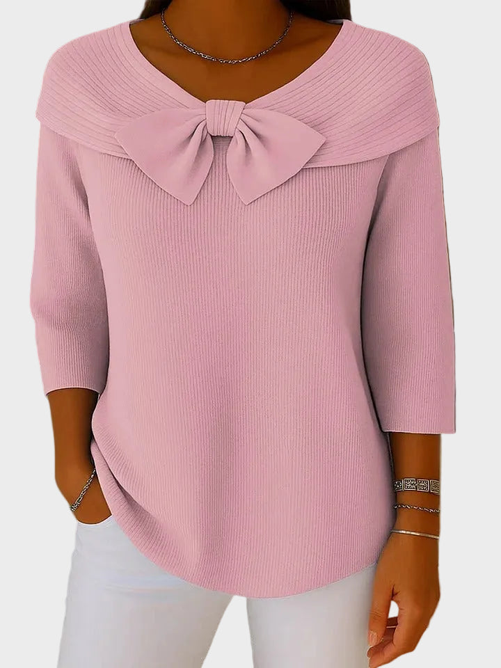 Aline – Weicher und eleganter Pullover mit Schleife