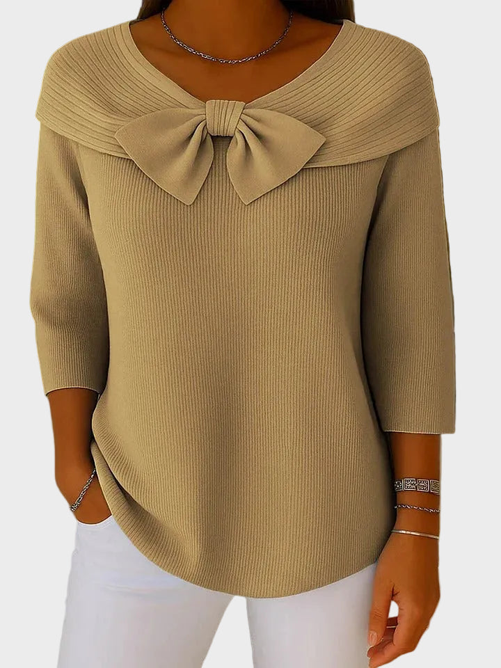 Aline – Weicher und eleganter Pullover mit Schleife