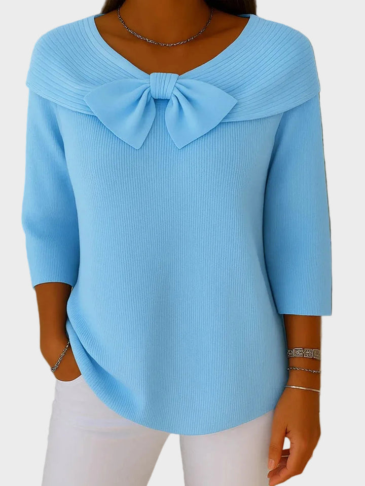 Aline – Weicher und eleganter Pullover mit Schleife