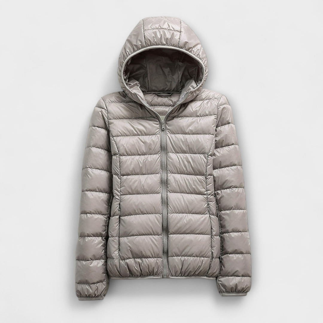 Manuela - Altrosa Winterjacke mit Kapuze