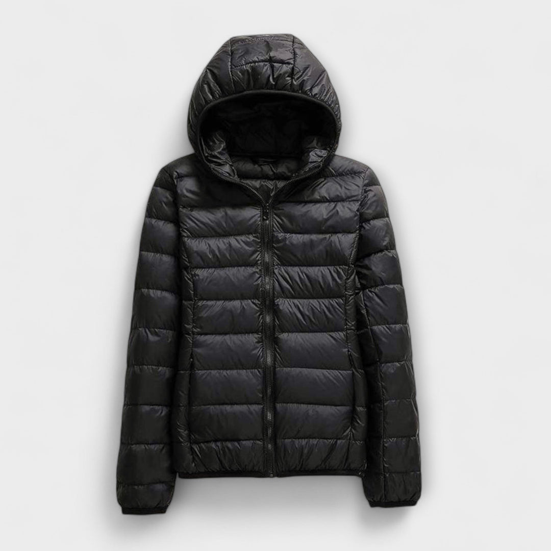 Manuela - Altrosa Winterjacke mit Kapuze