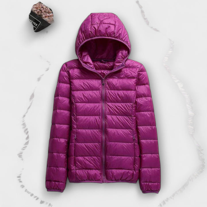 Manuela - Altrosa Winterjacke mit Kapuze