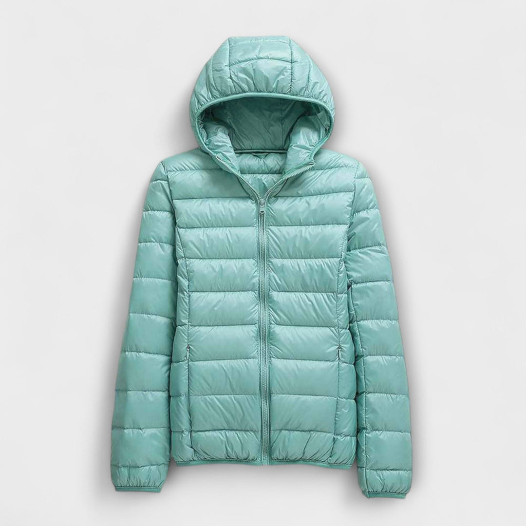 Manuela - Altrosa Winterjacke mit Kapuze