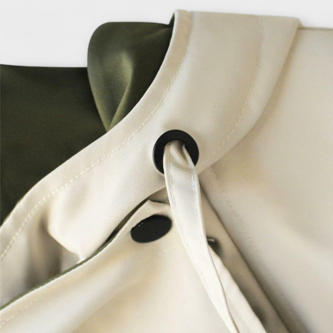 Mera - Cremefarbene Bicolor-Oversized-Jacke