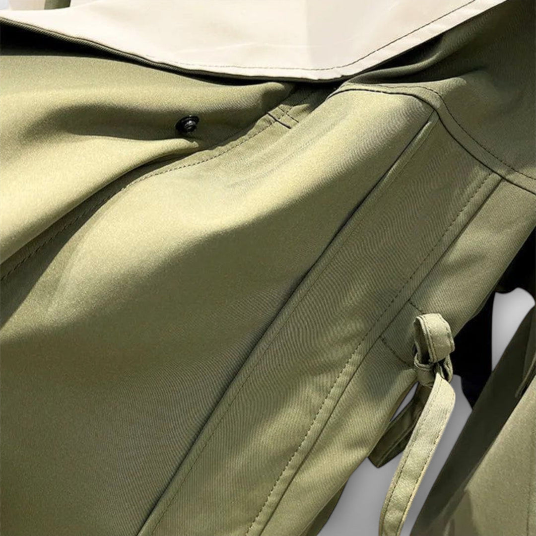 Mera - Cremefarbene Bicolor-Oversized-Jacke