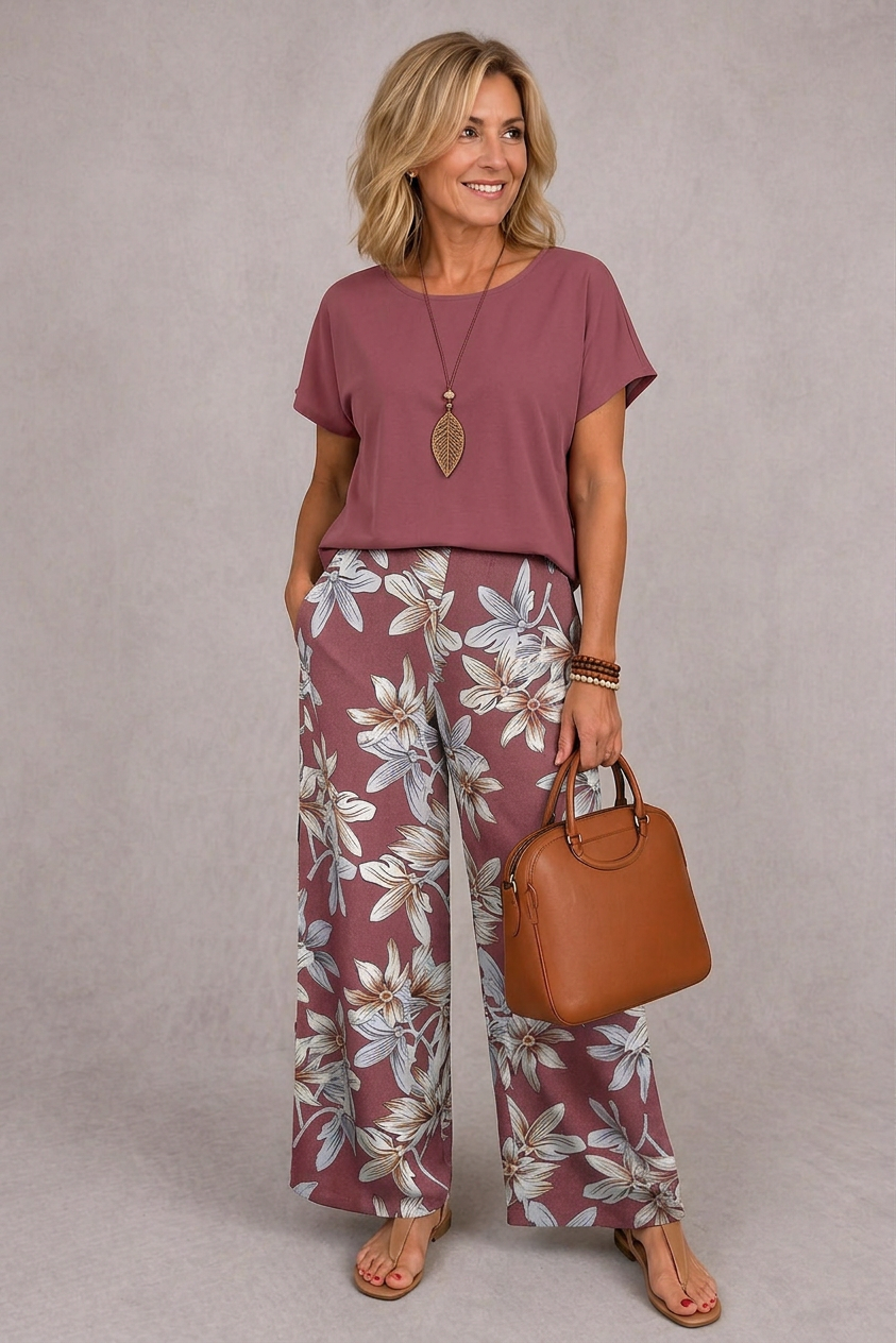 Rosie | Elegants zweiteiligs Set mit Blumenmuster