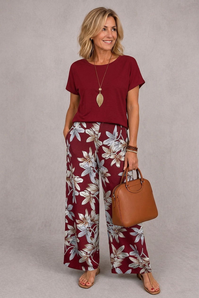 Rosie | Elegants zweiteiligs Set mit Blumenmuster