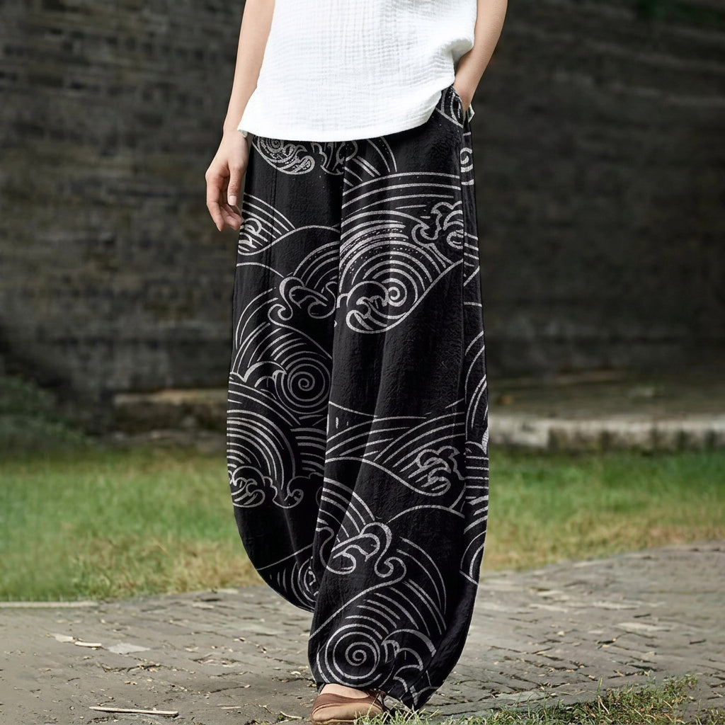 Clémence – Wiiti schwarzi Druckhose