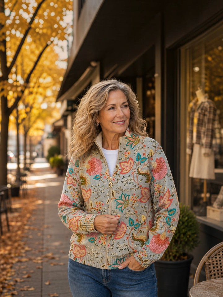 Noelia | Strickjacke mit Garteblüememuster