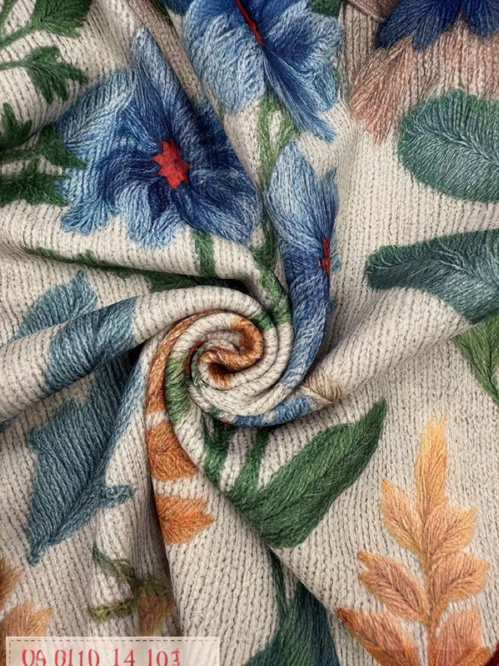 Esperanza | Strick-Cardigan mit botanischem Blumenmuster