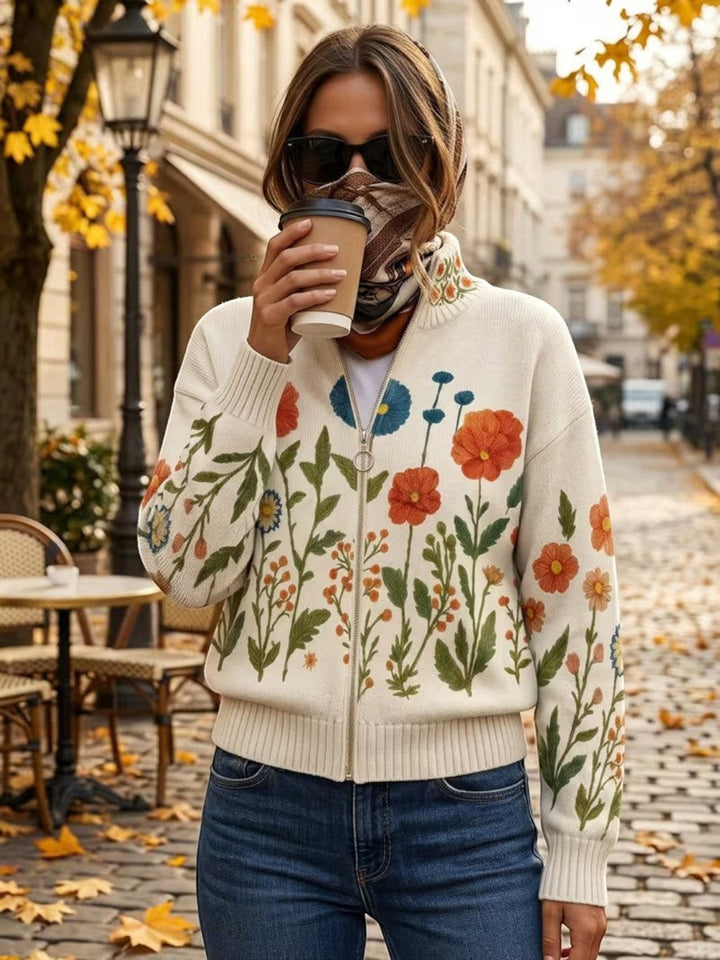 Vanesa | Strick-Cardigan mit Wildblumenmuster