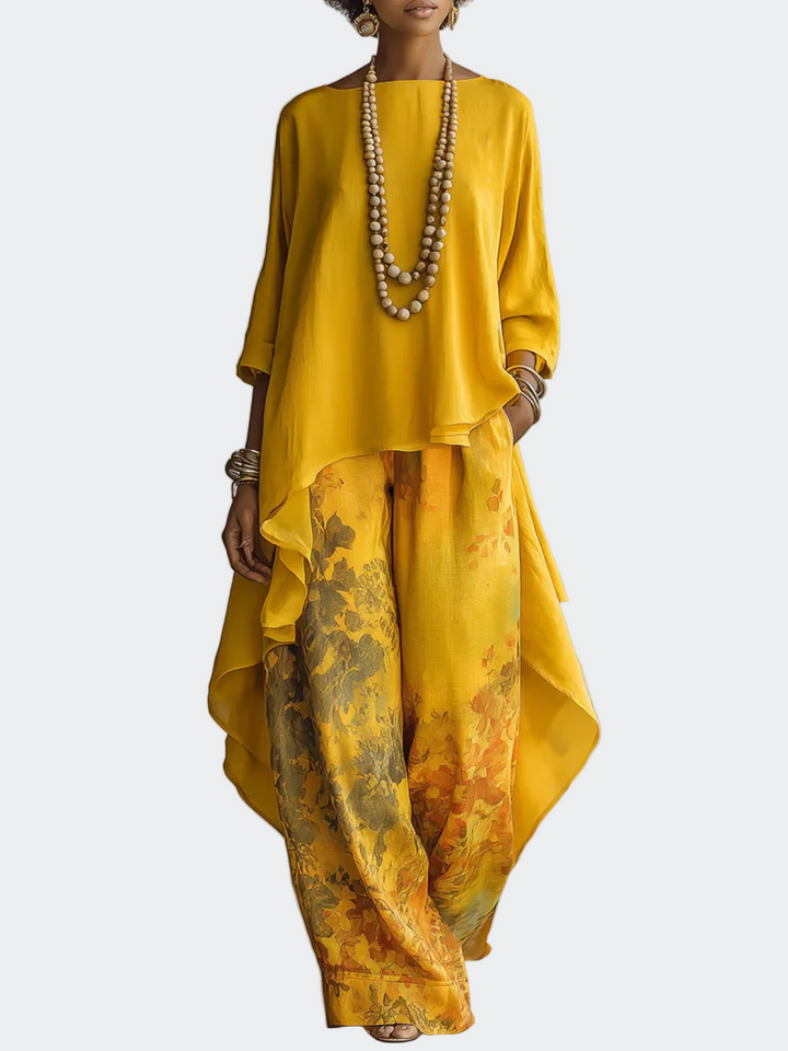 Flor – Elegants chünschtlerischs Set mit Bluememuster