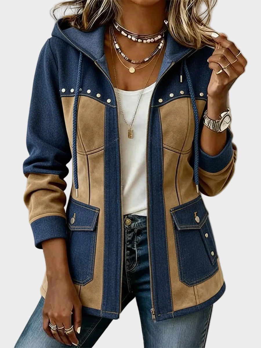 Ava – Kapuzejacke im Patchwork-Stil