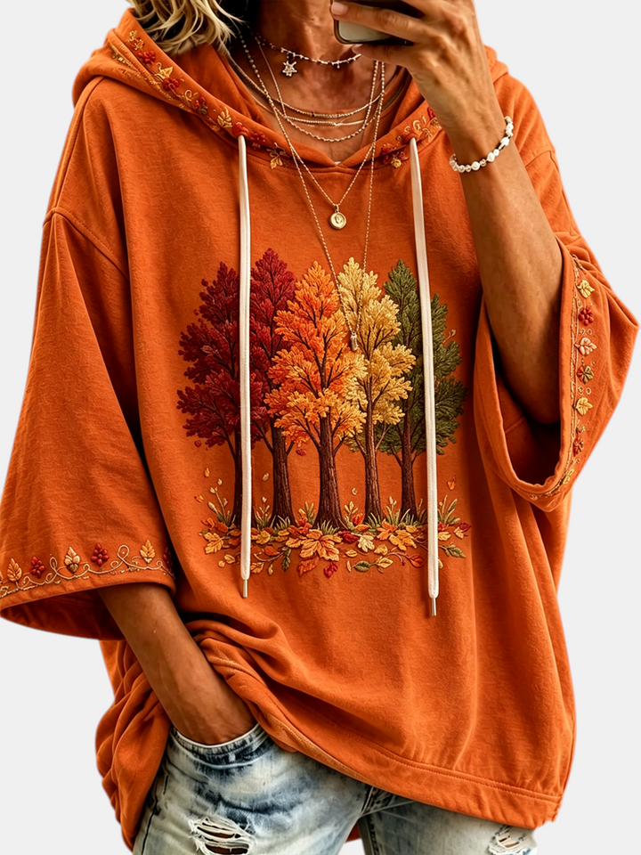 Damen-Hoodie mit Herbscht-Print