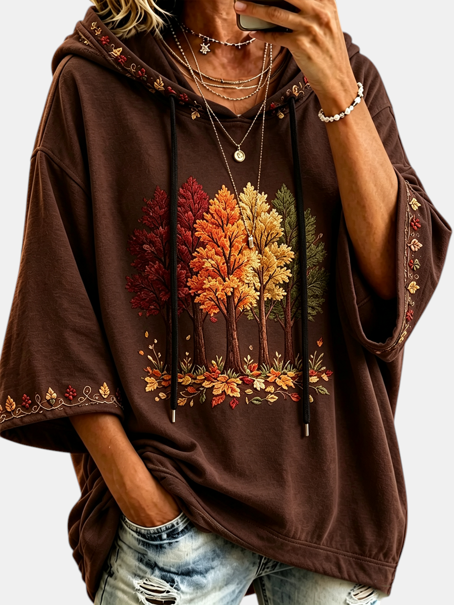 Damen-Hoodie mit Herbscht-Print