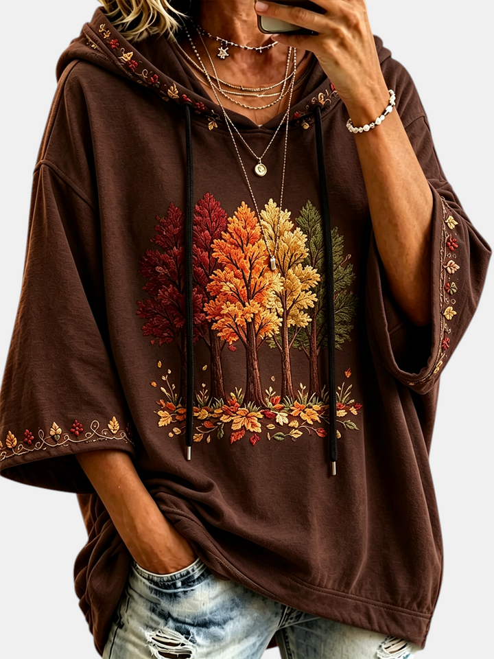 Damen-Hoodie mit Herbscht-Print