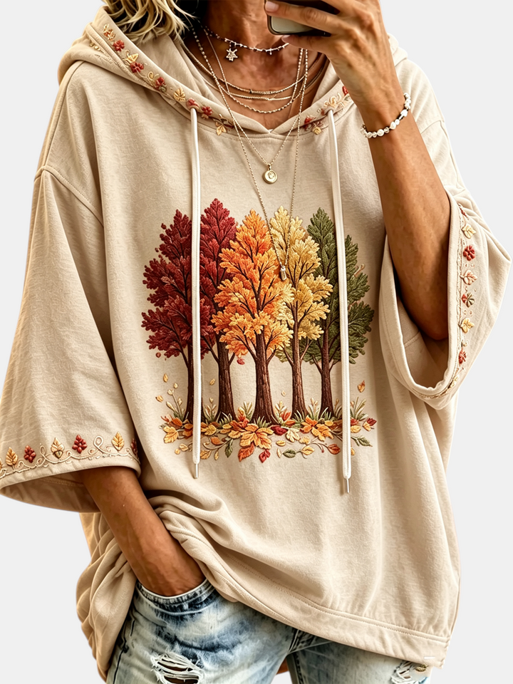 Damen-Hoodie mit Herbscht-Print