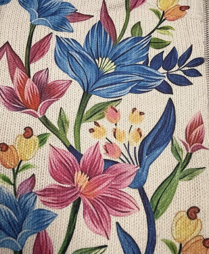 Tabitha – Blüemli-Cardigan mit Reissverschluss im botanische Garte