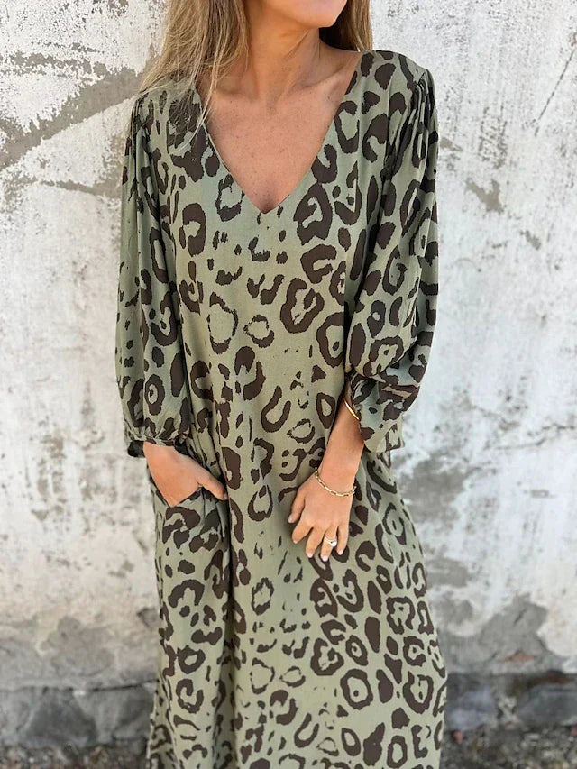 Jessa - Leopard-Print Maxikleid